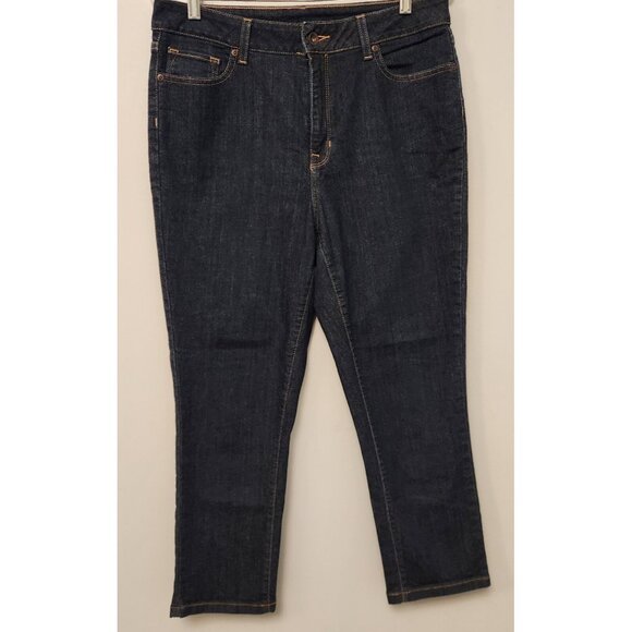 LL Bean Jeans Classic Fit Mid Rise Straight Leg Womens 12 Reg Stretch Denim EUC - Picture 2 of 13